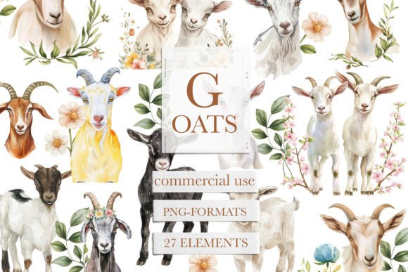 Download Cute Goat Png, Goat Watercolor Clipart - Watercolor Collection