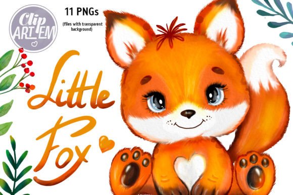Download Baby Fox Watercolor PNG Fall Floral Set - Watercolor Collection