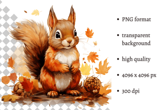 Download Cute Watercolor Autumn Squirrel Clipart - Watercolor Collection