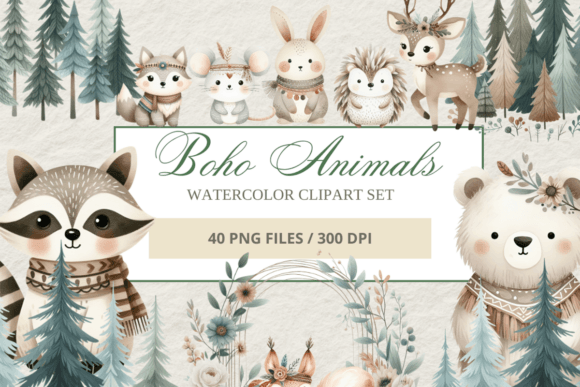 Download Watercolor Woodland Animals Clipart - Watercolor Collection
