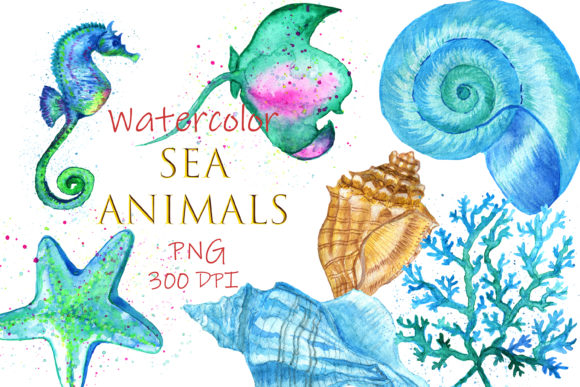 Download Watercolor Clipart Sea Animals Undersea - Watercolor Collection