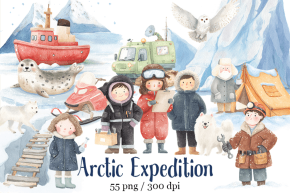 Download Watercolor Arctic Expedition Clipart - Watercolor Collection