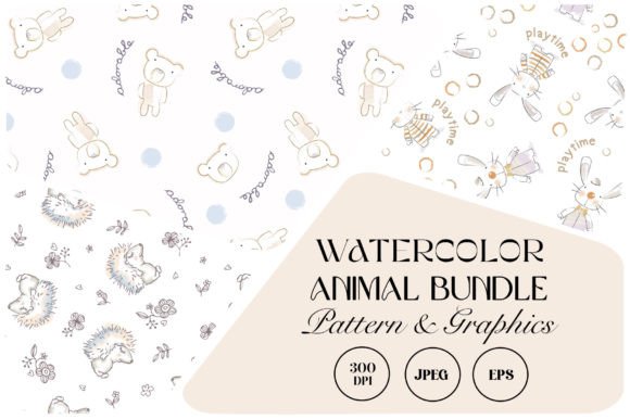 Download Watercolor Animal Bundle Pattern - Pattern Collection