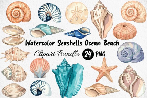 Download Watercolor Seashells Ocean Beach Clipart - Watercolor Collection