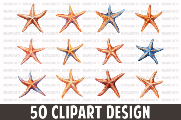 Download Starfish Watercolor Clipart Bundle PNG - Watercolor Collection
