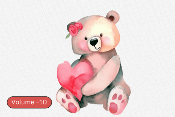 Download Valentine &amp; Cute Bear Watercolor Vol–10 - Watercolor Collection