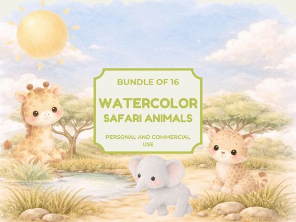 Download Watercolor Safari Animals PNG - Watercolor Collection