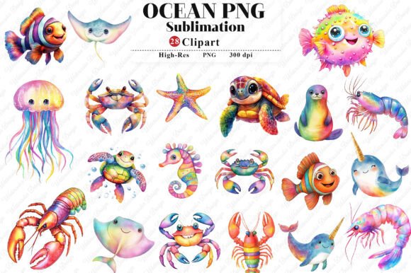 Download Watercolor Ocean Clipart Bundle - Watercolor Collection