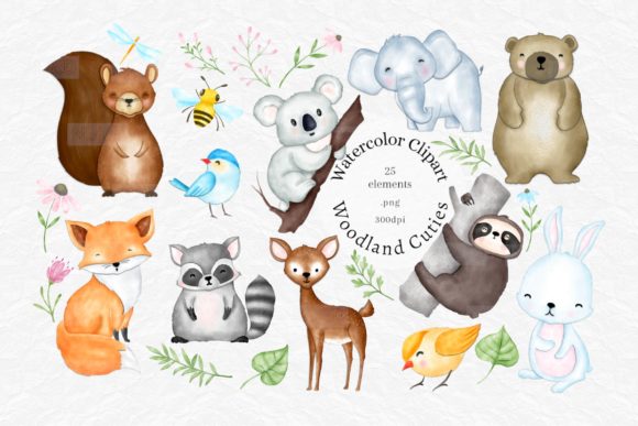 Download Cute Watercolor Woodland Animals Clipart - Watercolor Collection