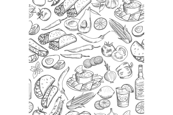 Download Food Sketch Pattern. Cooking Ingredient - Pattern Collection