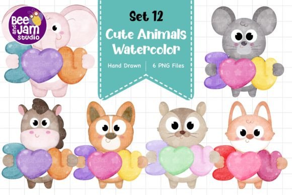 Download Cute Watercolor Animal Designs, PNG File - Watercolor Collection