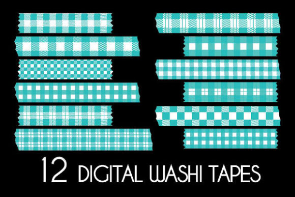 Download Pastel Teal Plaid Washi Tapes Patterns - Pattern Collection