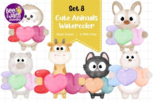 Download Cute Watercolor Animal Designs, PNG File - Watercolor Collection